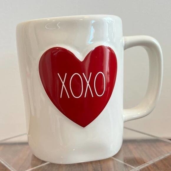 Rae Dunn XOXO Heart Mug Valentine's Day Ceramic Coffee Tea Cup - Picture 5 of 5